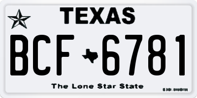 TX license plate BCF6781