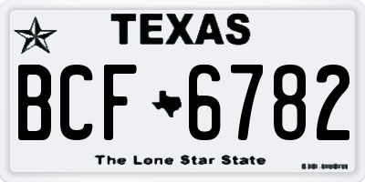 TX license plate BCF6782