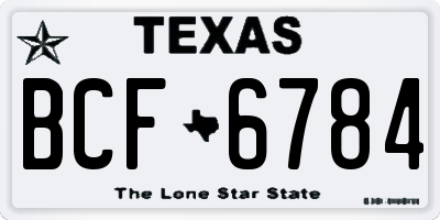 TX license plate BCF6784