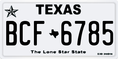 TX license plate BCF6785