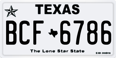 TX license plate BCF6786