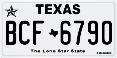 TX license plate BCF6790