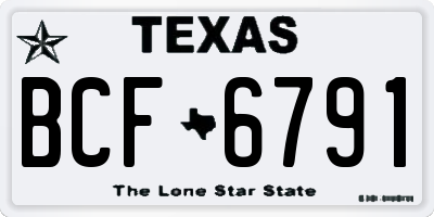 TX license plate BCF6791