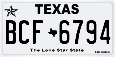 TX license plate BCF6794
