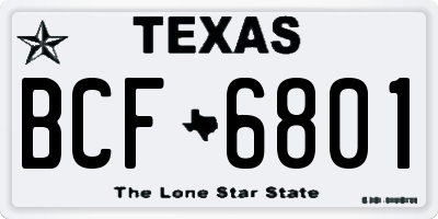 TX license plate BCF6801