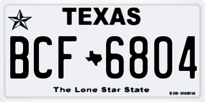 TX license plate BCF6804
