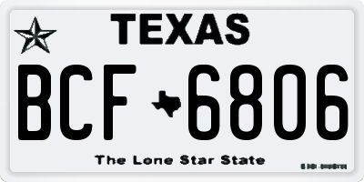 TX license plate BCF6806