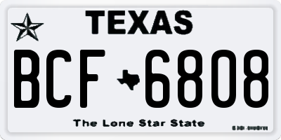 TX license plate BCF6808