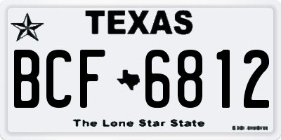 TX license plate BCF6812