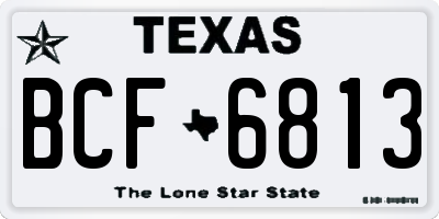 TX license plate BCF6813