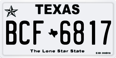 TX license plate BCF6817