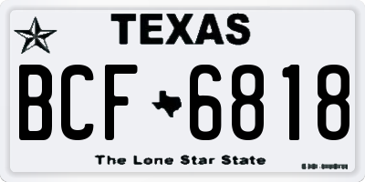 TX license plate BCF6818