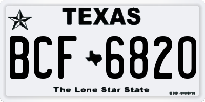 TX license plate BCF6820