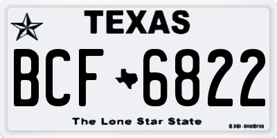 TX license plate BCF6822