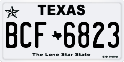 TX license plate BCF6823