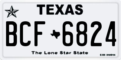 TX license plate BCF6824
