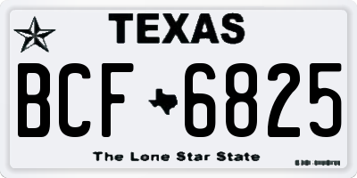 TX license plate BCF6825