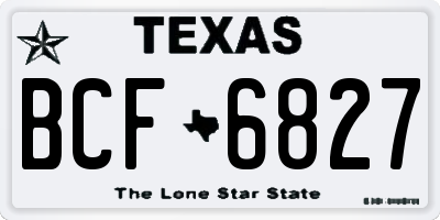TX license plate BCF6827