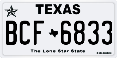 TX license plate BCF6833