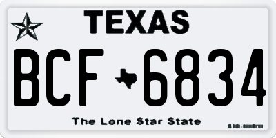 TX license plate BCF6834