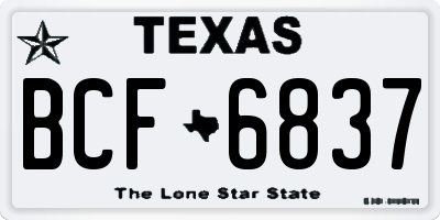 TX license plate BCF6837
