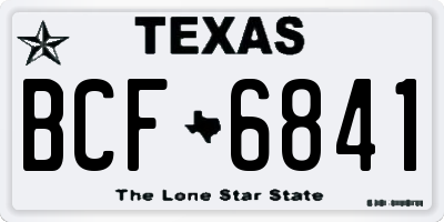 TX license plate BCF6841