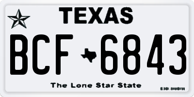 TX license plate BCF6843