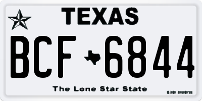 TX license plate BCF6844