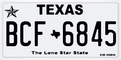 TX license plate BCF6845