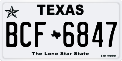 TX license plate BCF6847