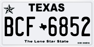TX license plate BCF6852