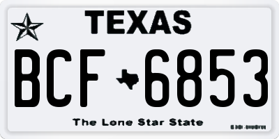TX license plate BCF6853