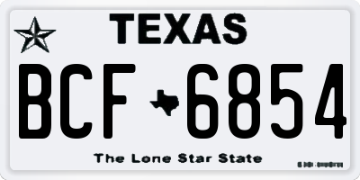 TX license plate BCF6854