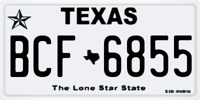 TX license plate BCF6855