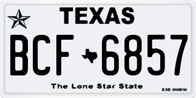 TX license plate BCF6857