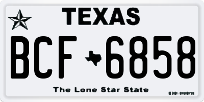 TX license plate BCF6858