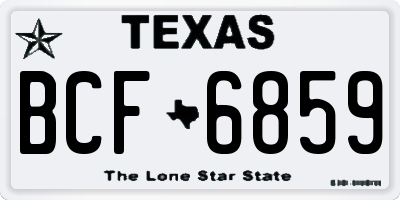 TX license plate BCF6859