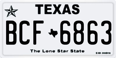 TX license plate BCF6863