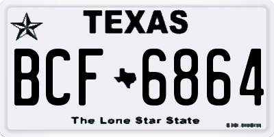 TX license plate BCF6864