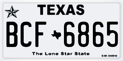 TX license plate BCF6865