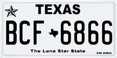 TX license plate BCF6866