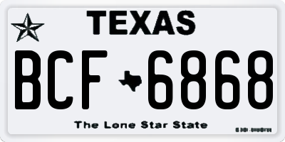 TX license plate BCF6868