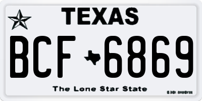TX license plate BCF6869