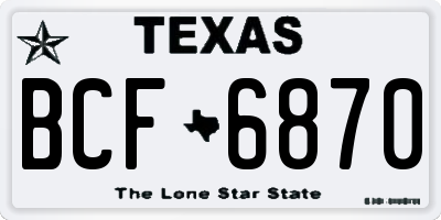 TX license plate BCF6870