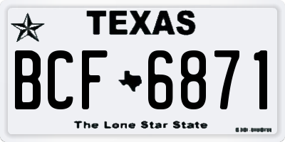 TX license plate BCF6871