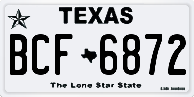 TX license plate BCF6872