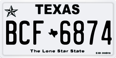 TX license plate BCF6874