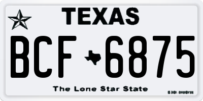 TX license plate BCF6875