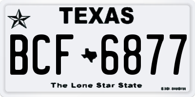 TX license plate BCF6877