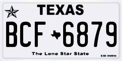 TX license plate BCF6879